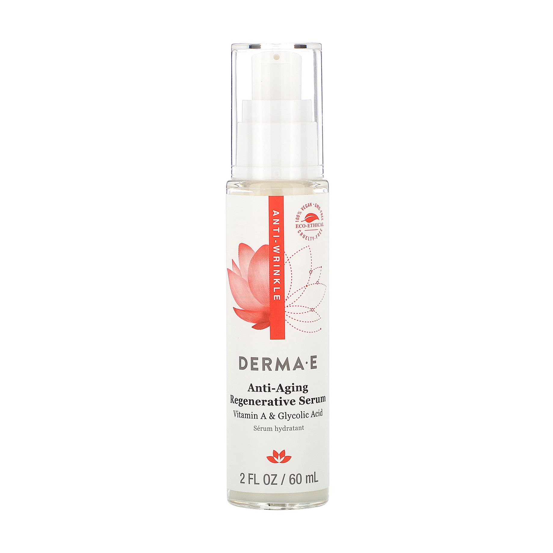 Відновлювальна омолоджувальна сироватка для обличчя Derma E Anti-Wrinkle Regenerative Serum з вітаміном А та гліколевою кислотою, 60 мл